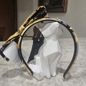 NWT Versace Barocco Black Yellow Headband One Size Authentic With Tags Women's